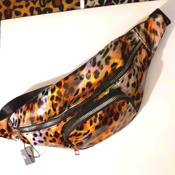 Vitalia Handbags - Leopard Print Patent Fanny / Crossbody Bag